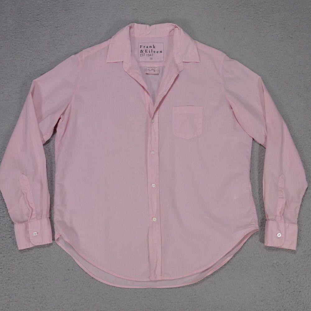 Frank & Eileen Long Sleeve Eileen Button Up Shirt Women XS Pink Solid
